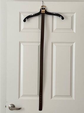 Michael Kors Brown Monogram Belt with Gold Buckle